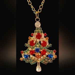 Handmade Christmas Brooch Necklace